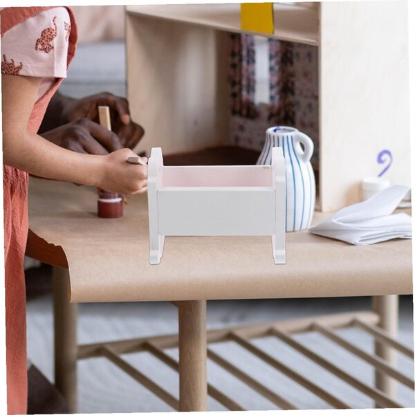 Set 2 Mini Culle in Legno Bianco per Casa delle Bambole, Compatte e Resistenti