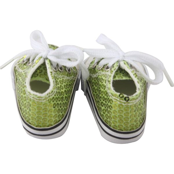 Set mit 6 Paar Paillettenschuhen für 18-Zoll-Puppen aus mehrfarbigem, glitzerndem Stoff