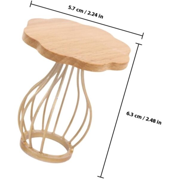 UPKOCH Mini Tavolino da Tè in Legno e Metallo per Case delle Bambole Realistico