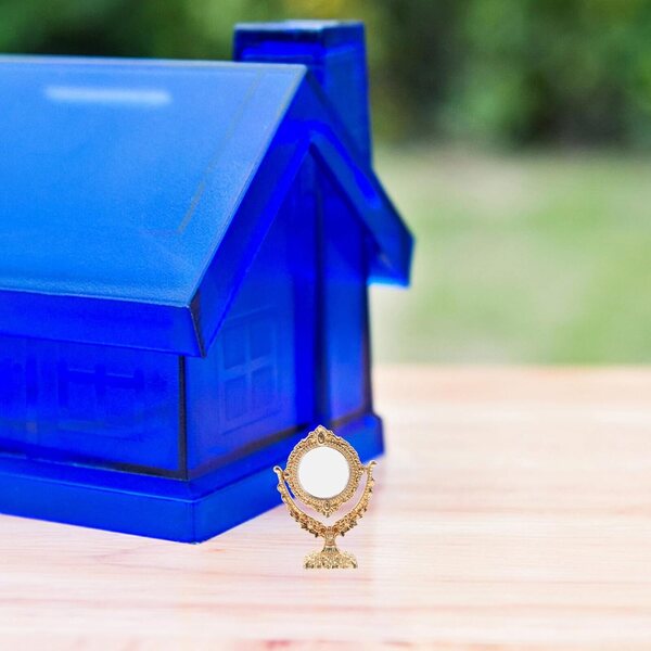 Specchio in Miniatura Vintage per Casa delle Bambole con Pettini Decorativi Dorati