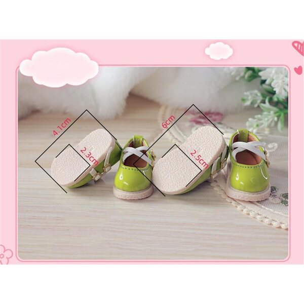 Grüne Baumwollschuhe für 1/6 BJD Puppen – Flache Schuhe 4,1 x 2,3 cm von Uterui