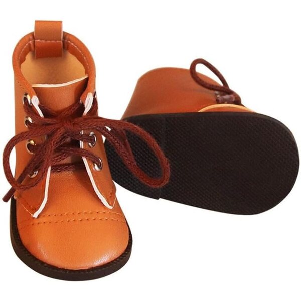 Scarpe con lacci marroni per bambola da 46 cm – accessorio casual di qualità