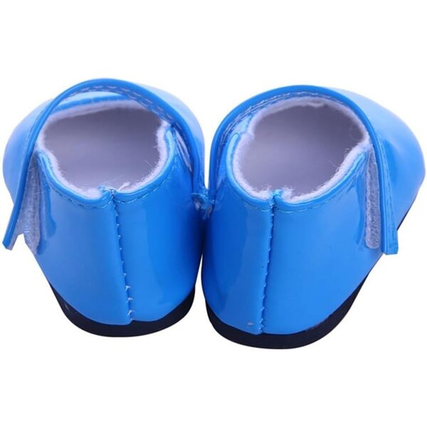 Blaue Lederschuhe für 46 cm große Puppen – elegante und widerstandsfähige flache Schuhe