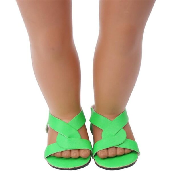 Grüne Plateausandalen für 46-cm-Puppen. Elegantes und widerstandsfähiges Zubehör