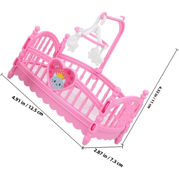 Mini Culle per Casa delle Bambole WEKAMOS, Set 2 Pezzi in ABS Multicolore Realistici