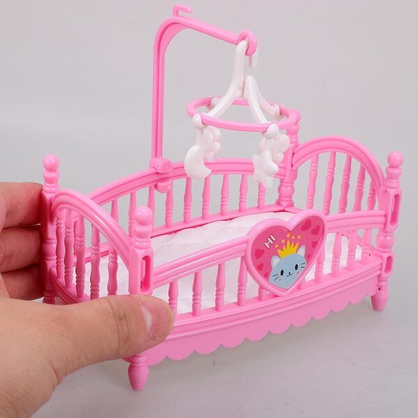 Mini Culle per Casa delle Bambole WEKAMOS, Set 2 Pezzi in ABS Multicolore Realistici