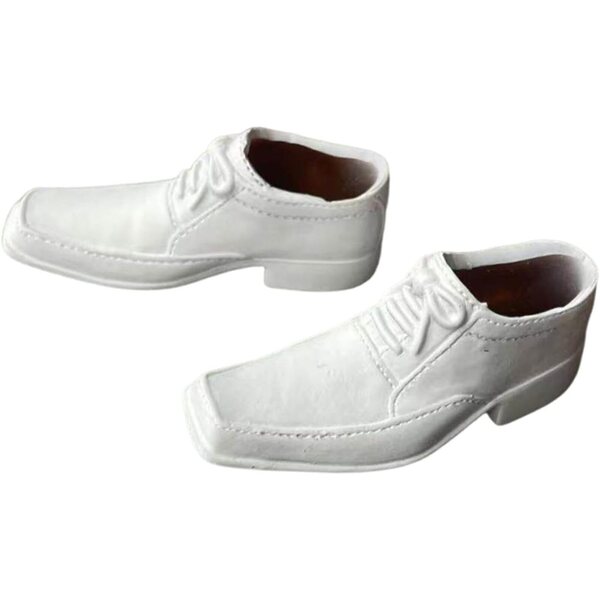 1/6 Schuhe Miniatur für männliche Figuren 30 cm – Elegantes weißes Kostümzubehör