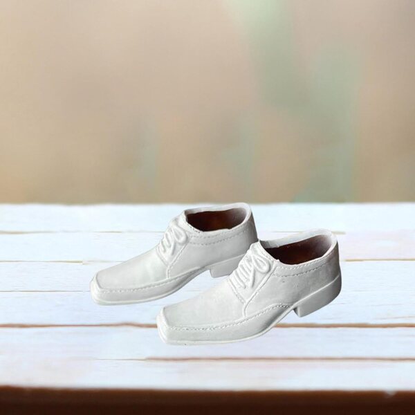 1/6 Schuhe Miniatur für männliche Figuren 30 cm – Elegantes weißes Kostümzubehör