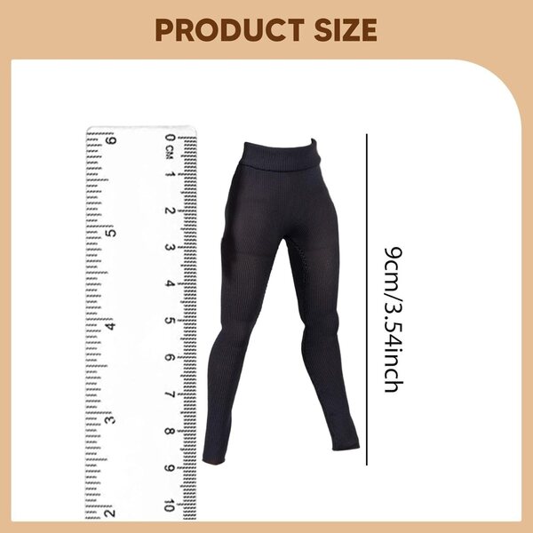 Elastische Hose für 1/12 weibliche Figuren, realistische dunkelgraue Leggings