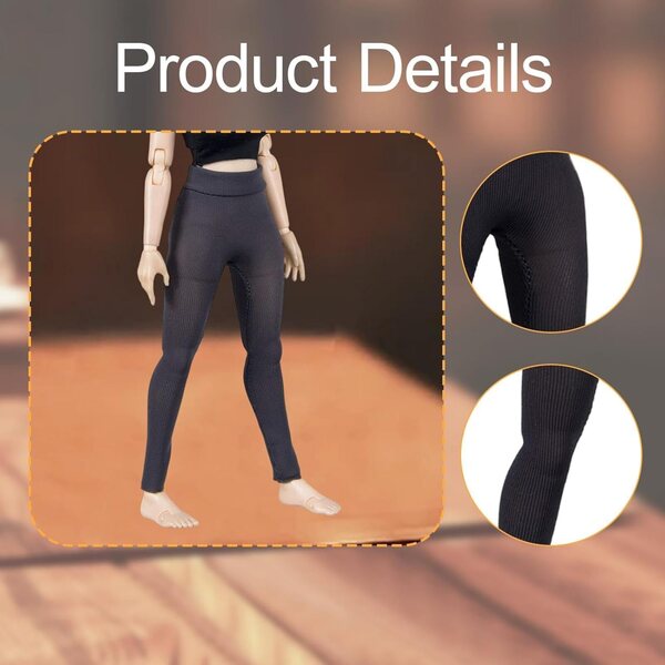 Elastische Hose für 1/12 weibliche Figuren, realistische dunkelgraue Leggings