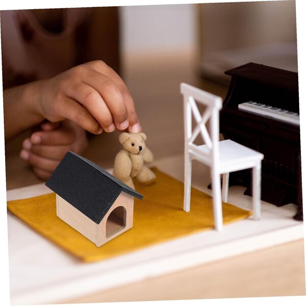 Cuccia per Casa delle Bambole in Legno Miniatura 5x4 cm Decorazione Mini Ambienti