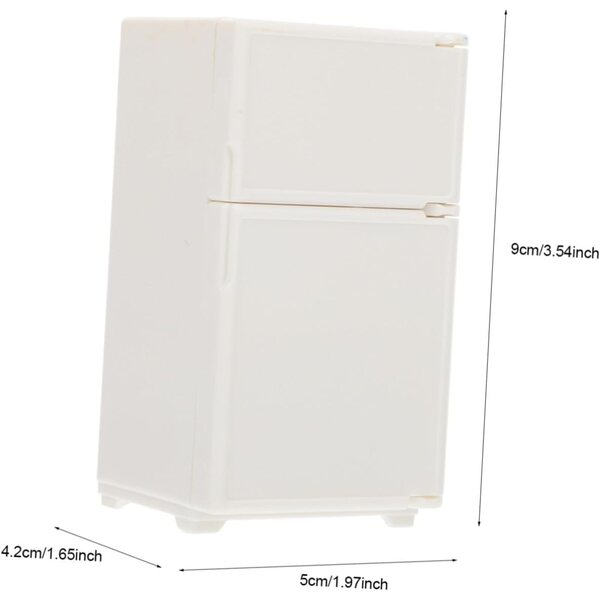 Mini Frigorifero Bianco in Plastica per Casa delle Bambole - Accessorio Decorativo Fai da Te