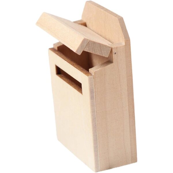 Mini cassetta postale in legno per casa delle bambole, decorazione fai da te 6,9x4,5x2,5 cm