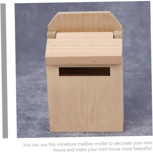 Mini cassetta postale in legno per casa delle bambole, decorazione fai da te 6,9x4,5x2,5 cm