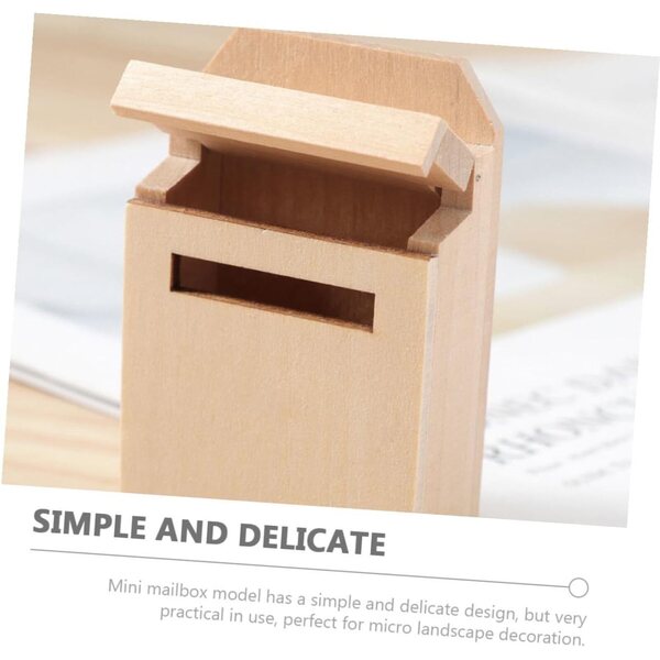 Mini cassetta postale in legno per casa delle bambole, decorazione fai da te 6,9x4,5x2,5 cm