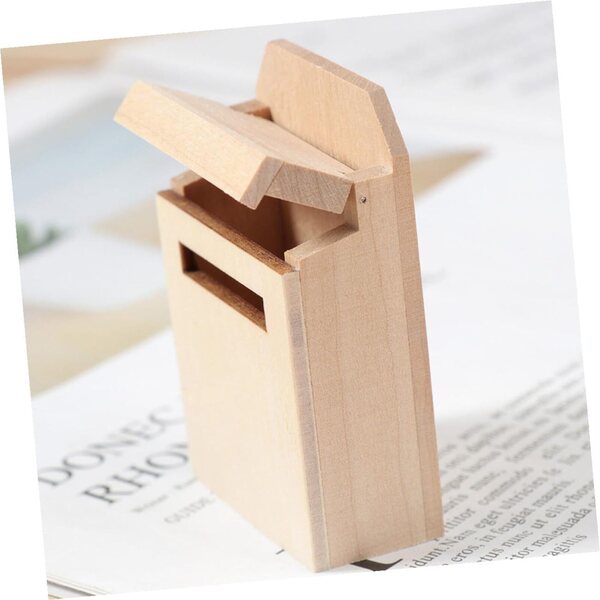 Mini cassetta postale in legno per casa delle bambole, decorazione fai da te 6,9x4,5x2,5 cm