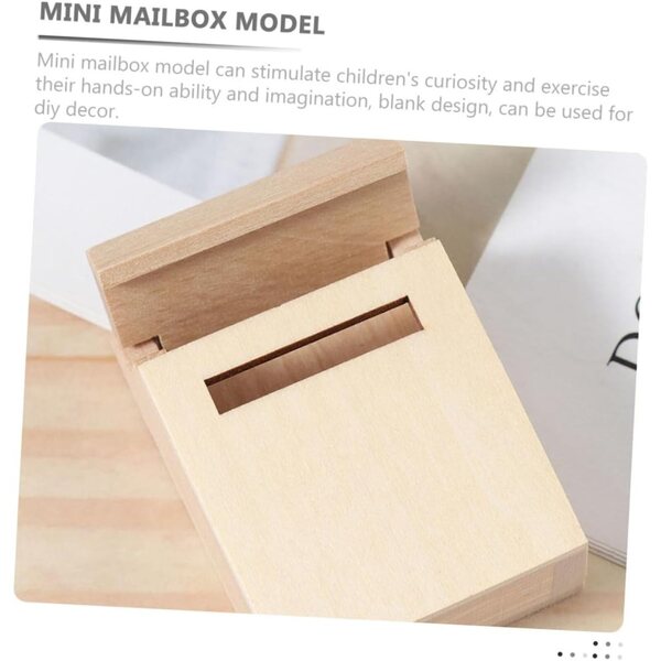 Mini cassetta postale in legno per casa delle bambole, decorazione fai da te 6,9x4,5x2,5 cm