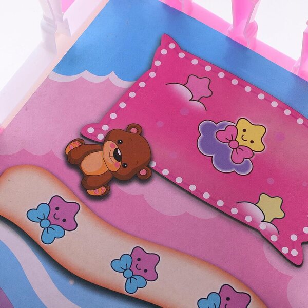 Mikinona Puppenwiege aus strapazierfähigem Kunststoff für Puppenhaus 35,5 x 21,5 x 20 cm