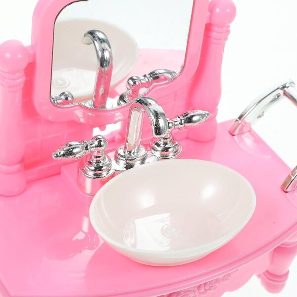 Set Mobili Bagno Miniatura Plastica 3 Pezzi per Casa delle Bambole - Lavabo, WC, Vasca