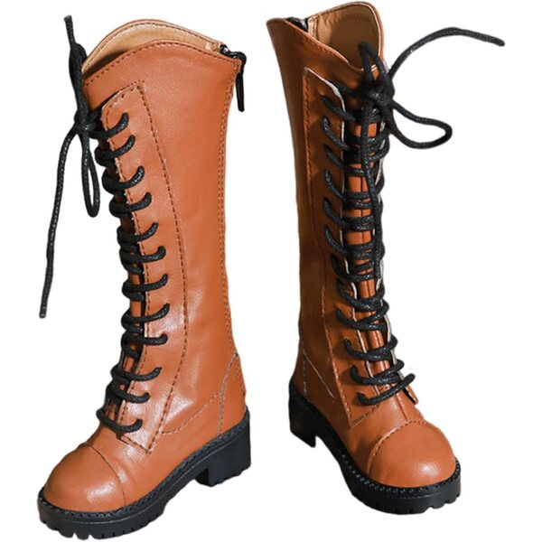 Perfeclan 1/3 Miniaturschuhe für 61 cm große Puppen, elegante braune Stiefeletten