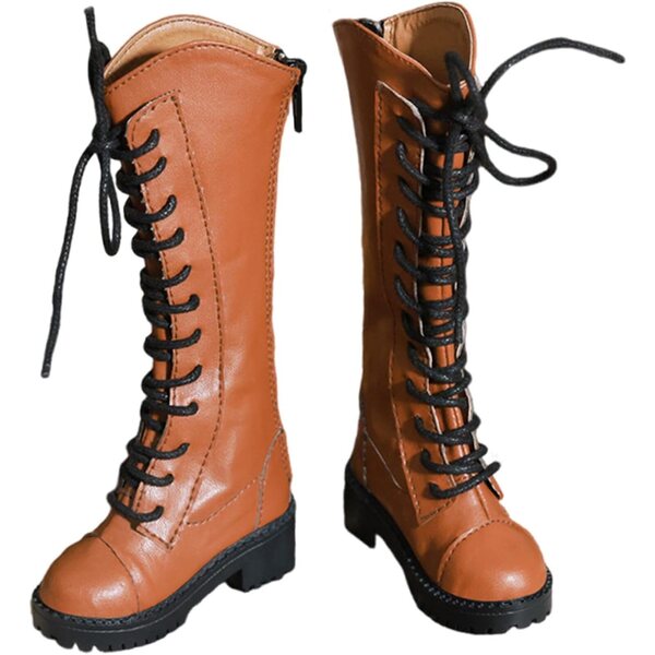Perfeclan 1/3 Miniaturschuhe für 61 cm große Puppen, elegante braune Stiefeletten