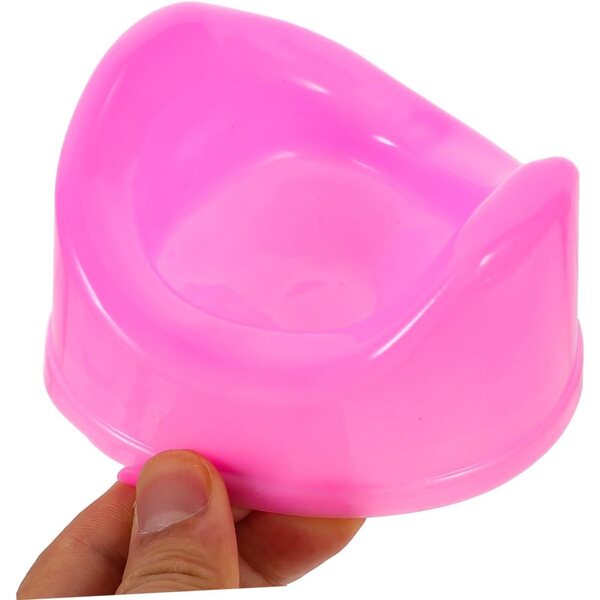 16-teiliges Set Mini-Toilette für Puppenhaus aus rosa Kunststoff, realistisches Badezimmerzubehör