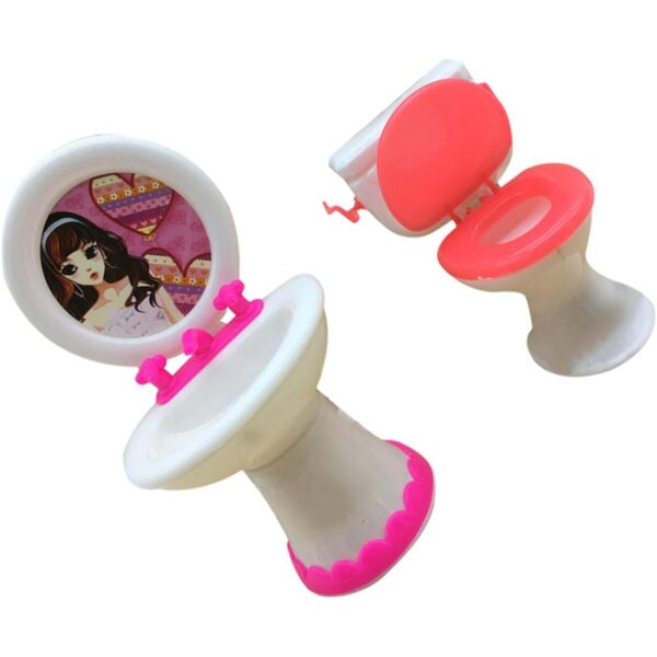 Set Mobili Bagno Miniatura BESPORTBLE con Lavabo e WC per Casa delle Bambole