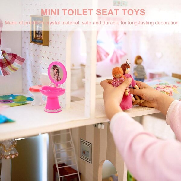 Set Mobili Bagno Miniatura BESPORTBLE con Lavabo e WC per Casa delle Bambole