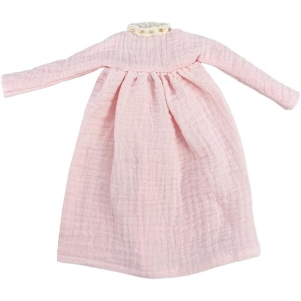 niannyyhouse Vestito rosa per bambola OB24 da 28 cm, abito tinta unita elegante