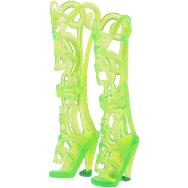12 trendige Sandalen und Schuhe für Puppen mit hohen Absätzen aus mehrfarbigem PVC