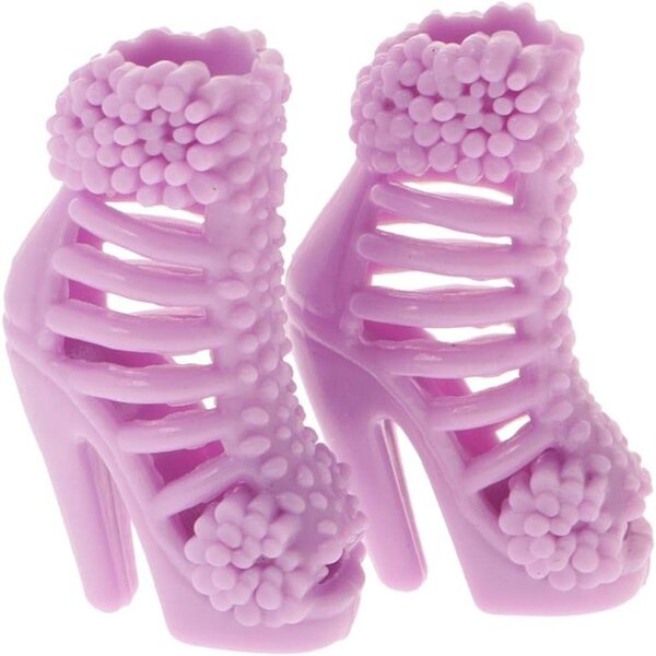 12 trendige Sandalen und Schuhe für Puppen mit hohen Absätzen aus mehrfarbigem PVC