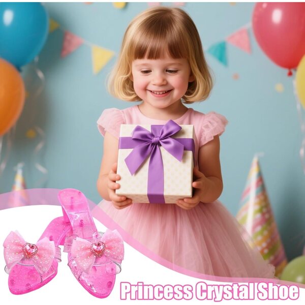 Scarpe da Principessa per Bambine con Tacco Antiscivolo per Cosplay e Feste