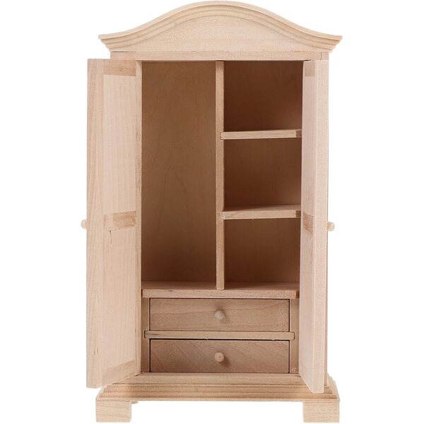 Mobiletto in Legno Miniatura Rosa per Casa delle Bambole Scala 1/12, 15,8x9,2x4 cm