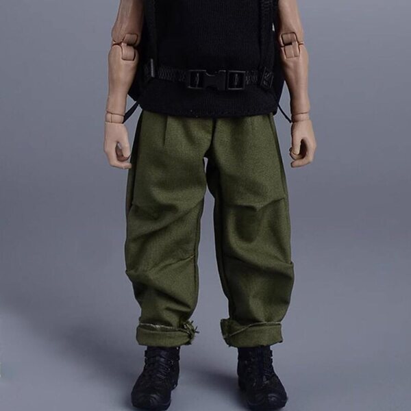 1/12 Miniatur-Haremshose in Grün für männliche Action-Figuren – Streetwear