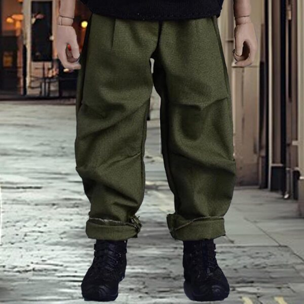 1/12 Miniatur-Haremshose in Grün für männliche Action-Figuren – Streetwear