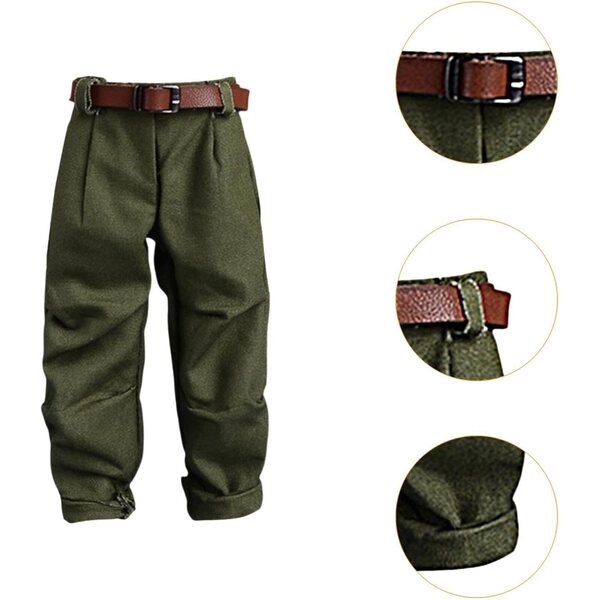 1/12 Miniatur-Haremshose in Grün für männliche Action-Figuren – Streetwear