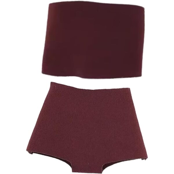 Abbigliamento femminile 1/6: top tubo e short rosso scuro per bambole fashion
