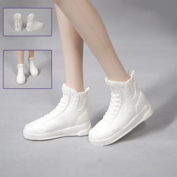2x Schuhe für männliche Puppen im Maßstab 1:6 – Weiße Abendschuhe für Rollenspiele