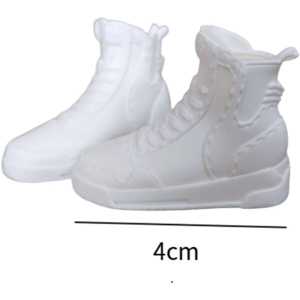 2x Schuhe für männliche Puppen im Maßstab 1:6 – Weiße Abendschuhe für Rollenspiele