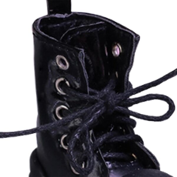 Schwarze lange Stiefeletten für 1/4-Gliederpuppen aus hochwertigem PU