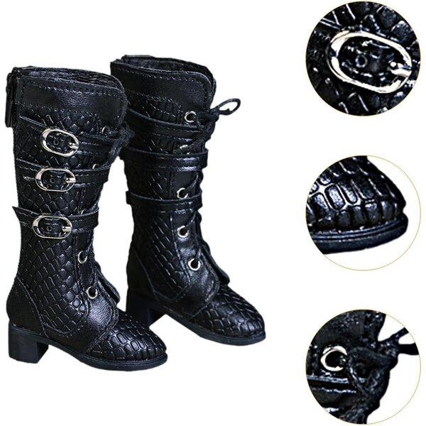 Klassische und elegante PU-Schuhe für 1/4-BJD-Puppen mit Schnürsenkeln und Stiletto-Absatz