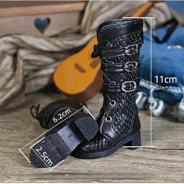 Klassische und elegante PU-Schuhe für 1/4-BJD-Puppen mit Schnürsenkeln und Stiletto-Absatz