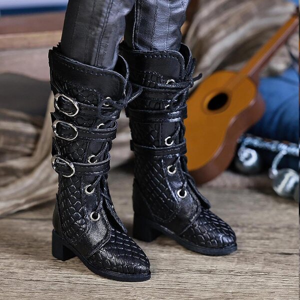 Klassische und elegante PU-Schuhe für 1/4-BJD-Puppen mit Schnürsenkeln und Stiletto-Absatz