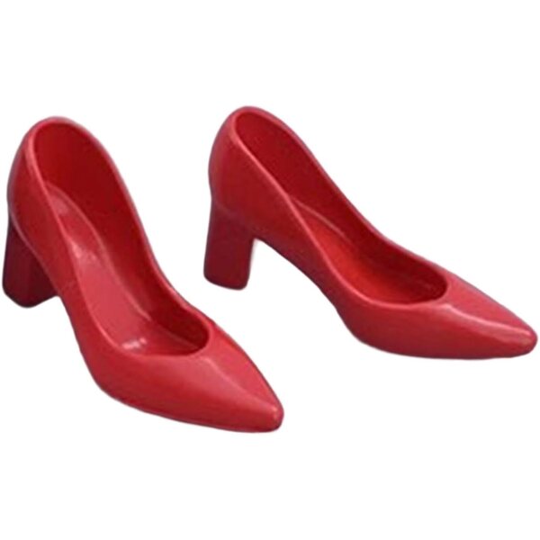 1/6 rote Schuhe mit Absatz für 30,5-cm-Puppen – elegantes PVC-Zubehör