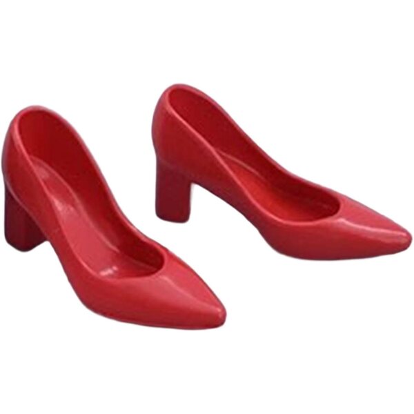 1/6 rote Schuhe mit Absatz für 30,5-cm-Puppen – elegantes PVC-Zubehör