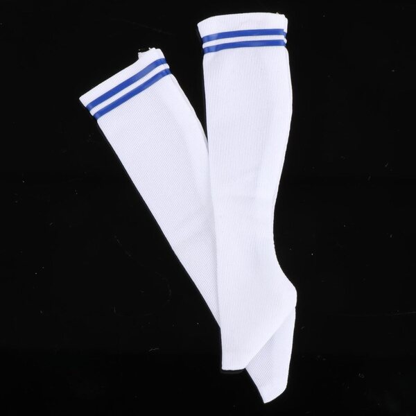 1:6 Miniatursocken für 12-Zoll-Puppen – elegantes blau gestreiftes Sportzubehör