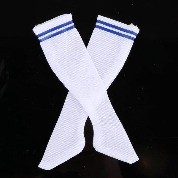 1:6 Miniatursocken für 12-Zoll-Puppen – elegantes blau gestreiftes Sportzubehör