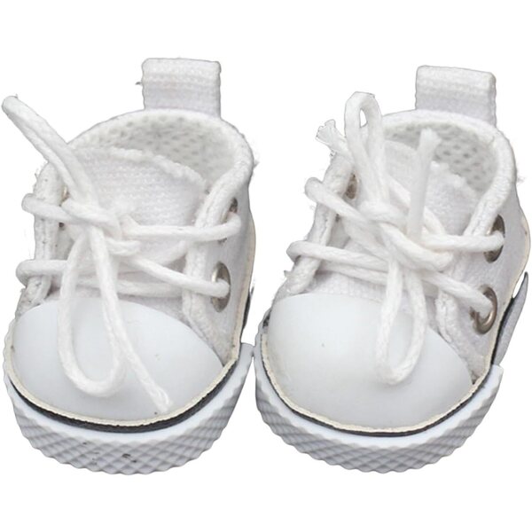 Mini Baskets in Tela con Lacci per Bambole 17 cm - Scarpe Realistiche e Di Tendenza