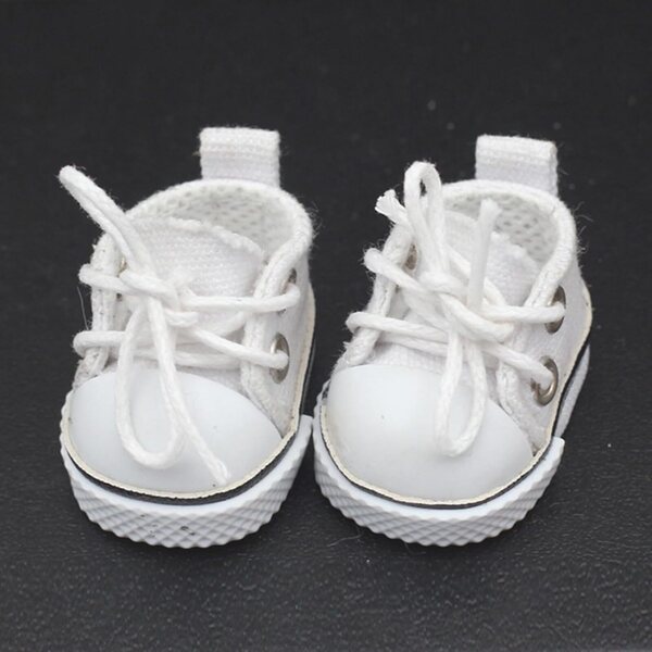 Mini Baskets in Tela con Lacci per Bambole 17 cm - Scarpe Realistiche e Di Tendenza
