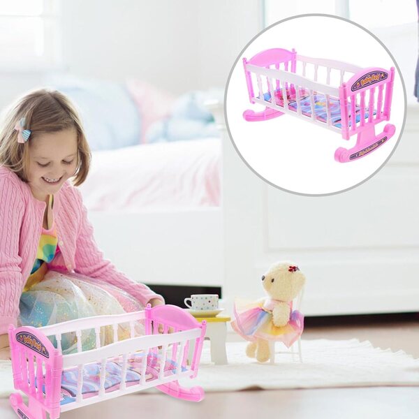 Alasum Letto per Bambole in Plastica Riciclabile, Mini Culla Multicolore 35x21 cm